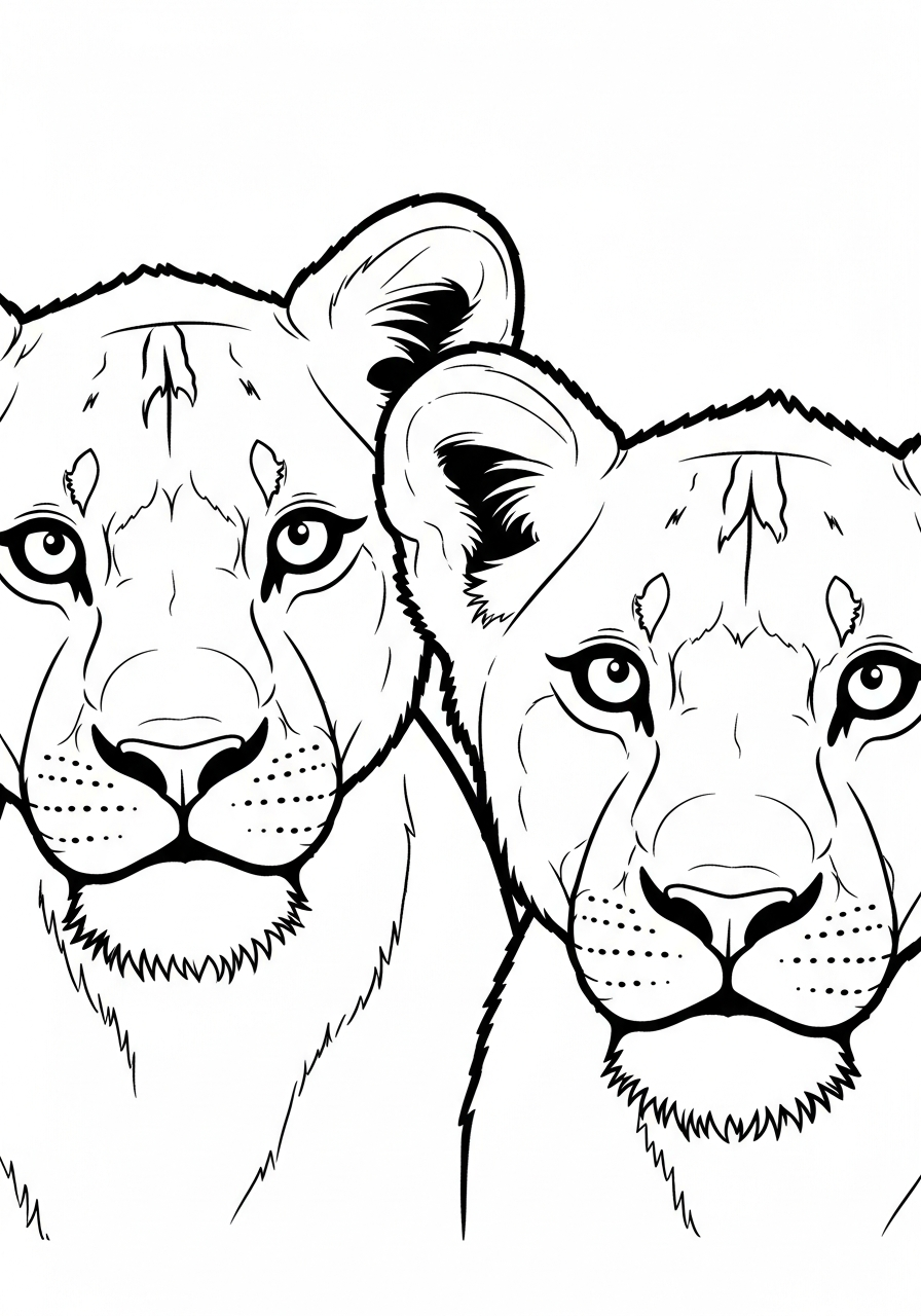 image de coloriage Lion updated pour enfant