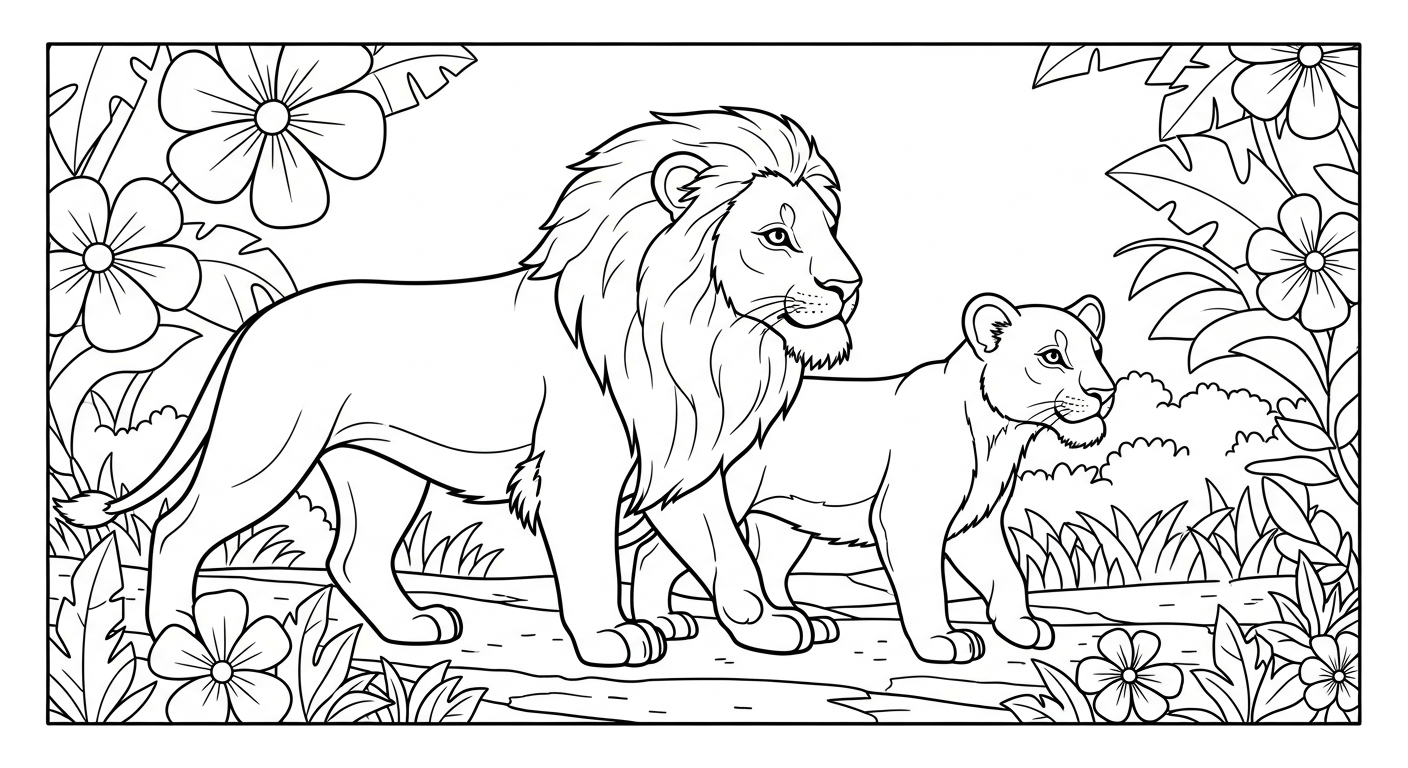 coloriage Lion updated d'enfant a imprimer