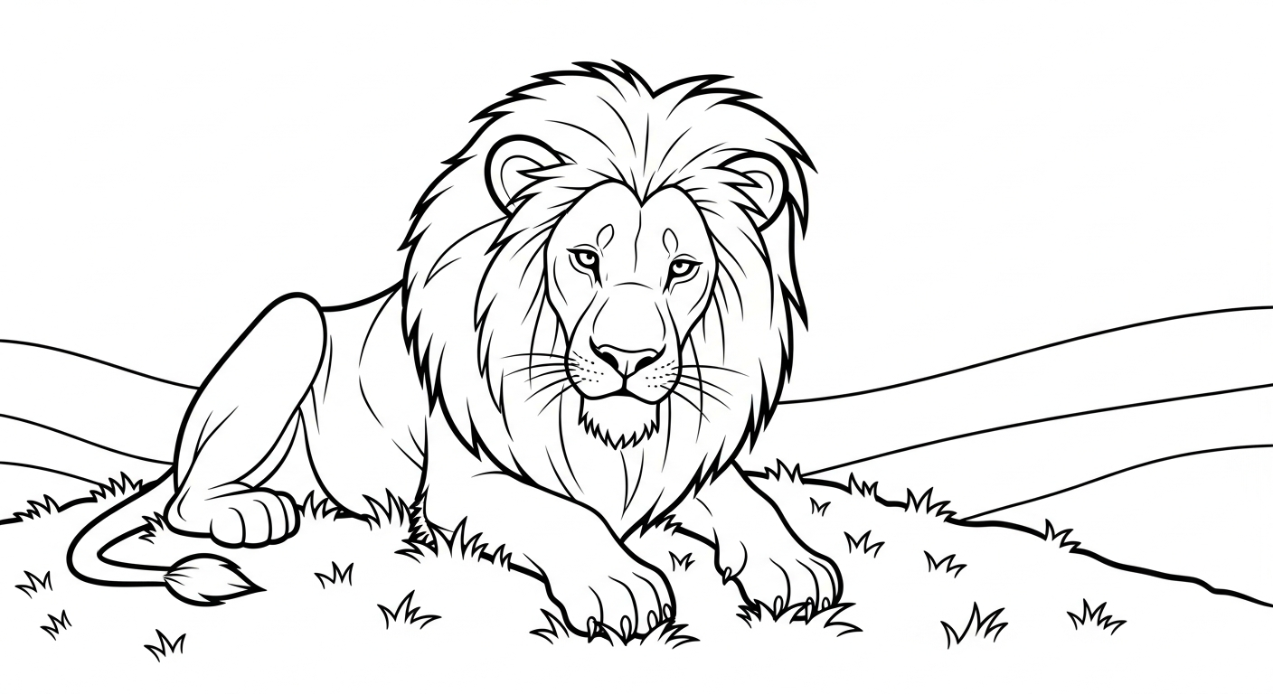 coloriage Lion updated à imprimer gratuitement