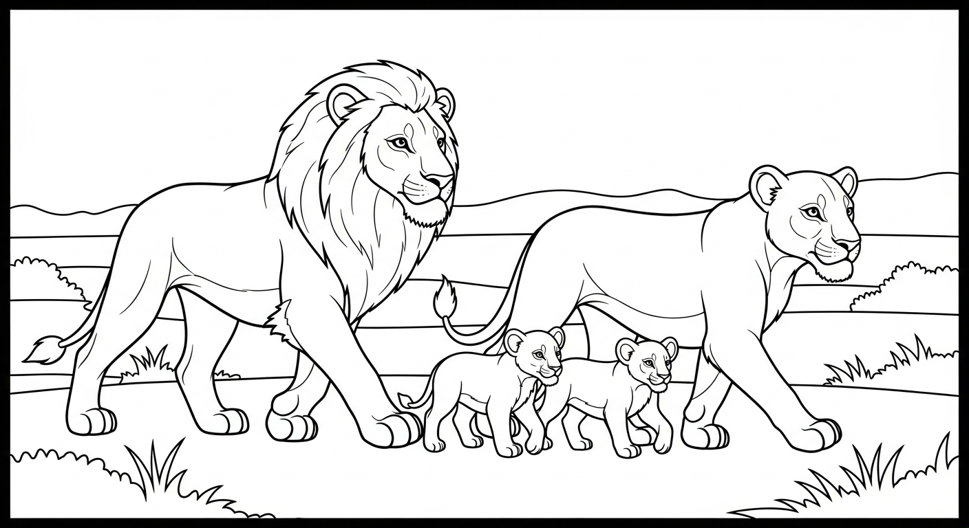 coloriage Lion updated à imprimer pdf gratuit 1