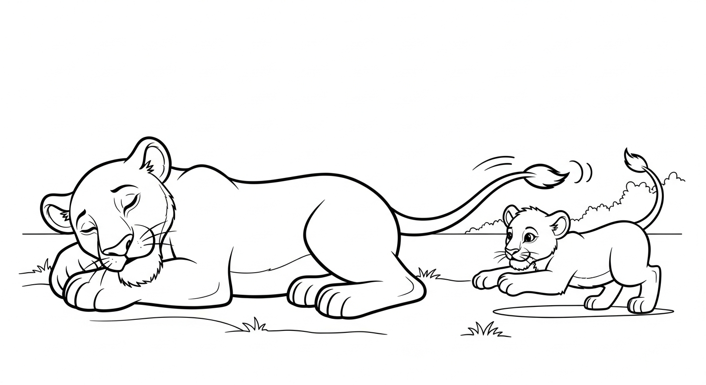 coloriage Lion updated pour enfants à imprimer 1