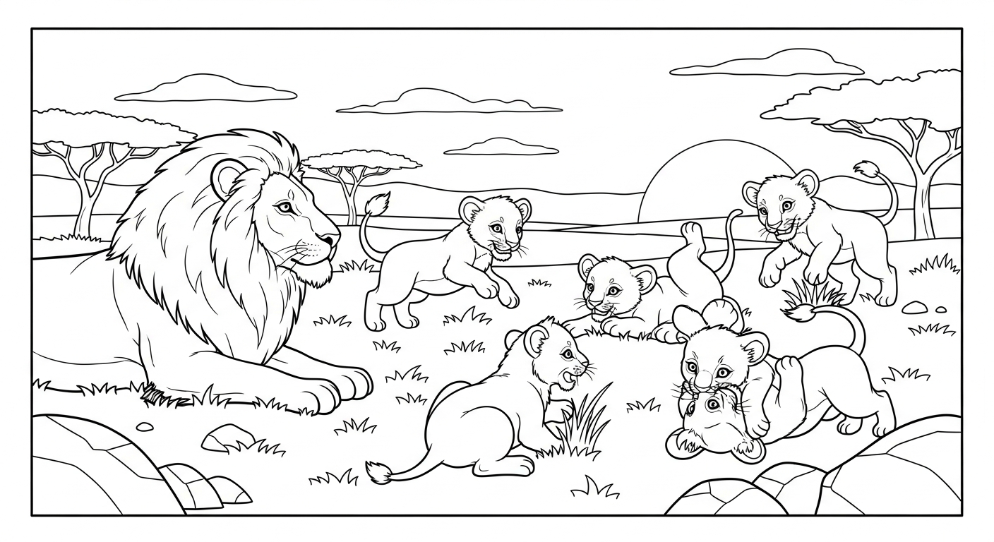 coloriage Lion updated gratuit en ligne