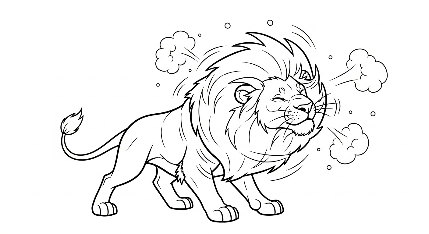 coloriage Lion updated gratuit à imprimer