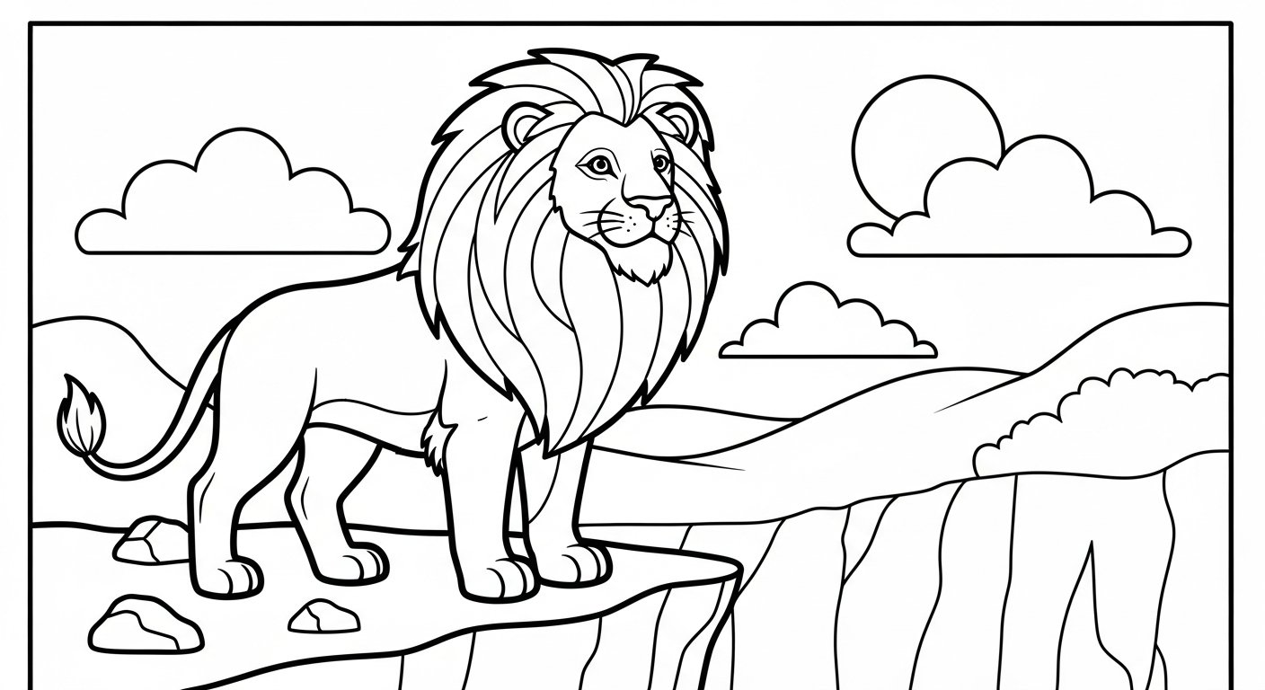 coloriage Lion updated à imprimer pour enfant de 6 ans