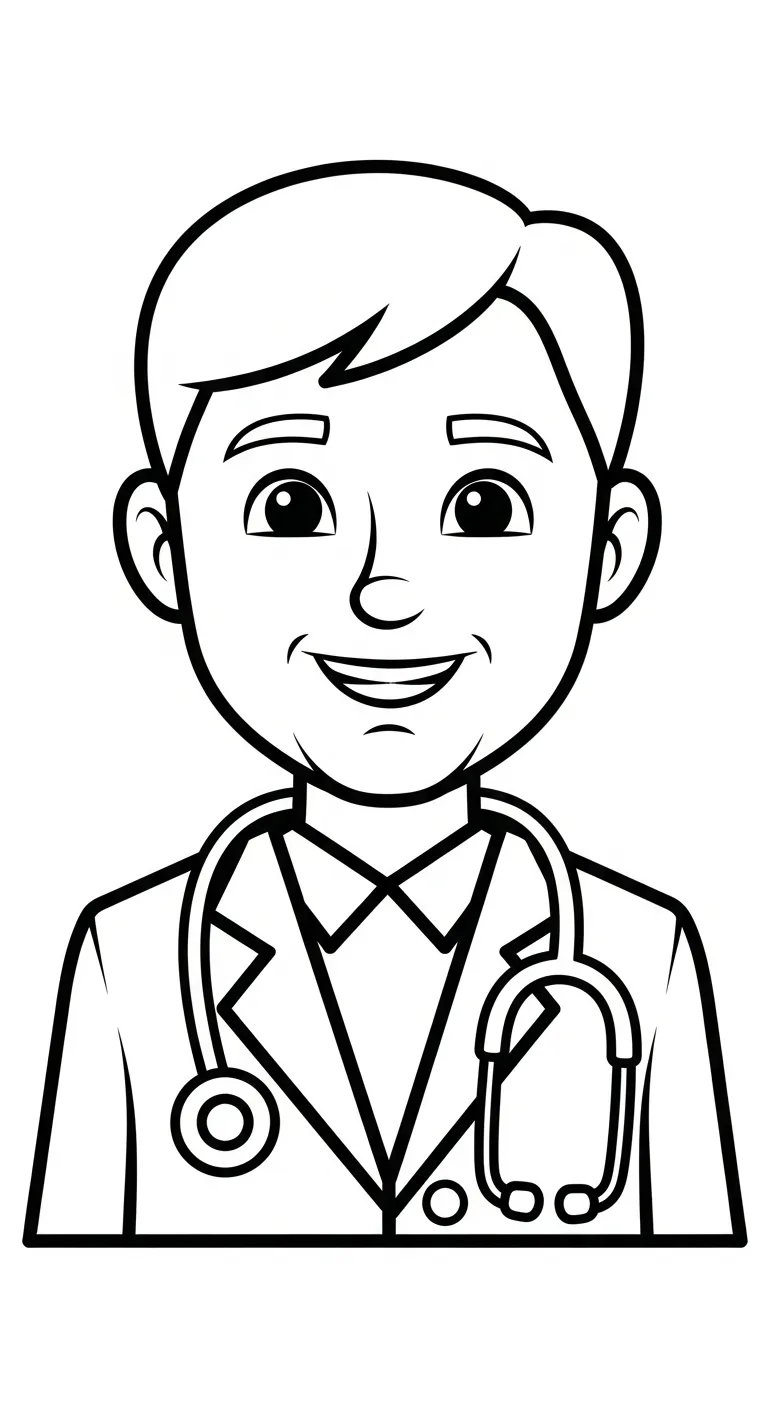coloriage Médecin pour enfant de 3 ans