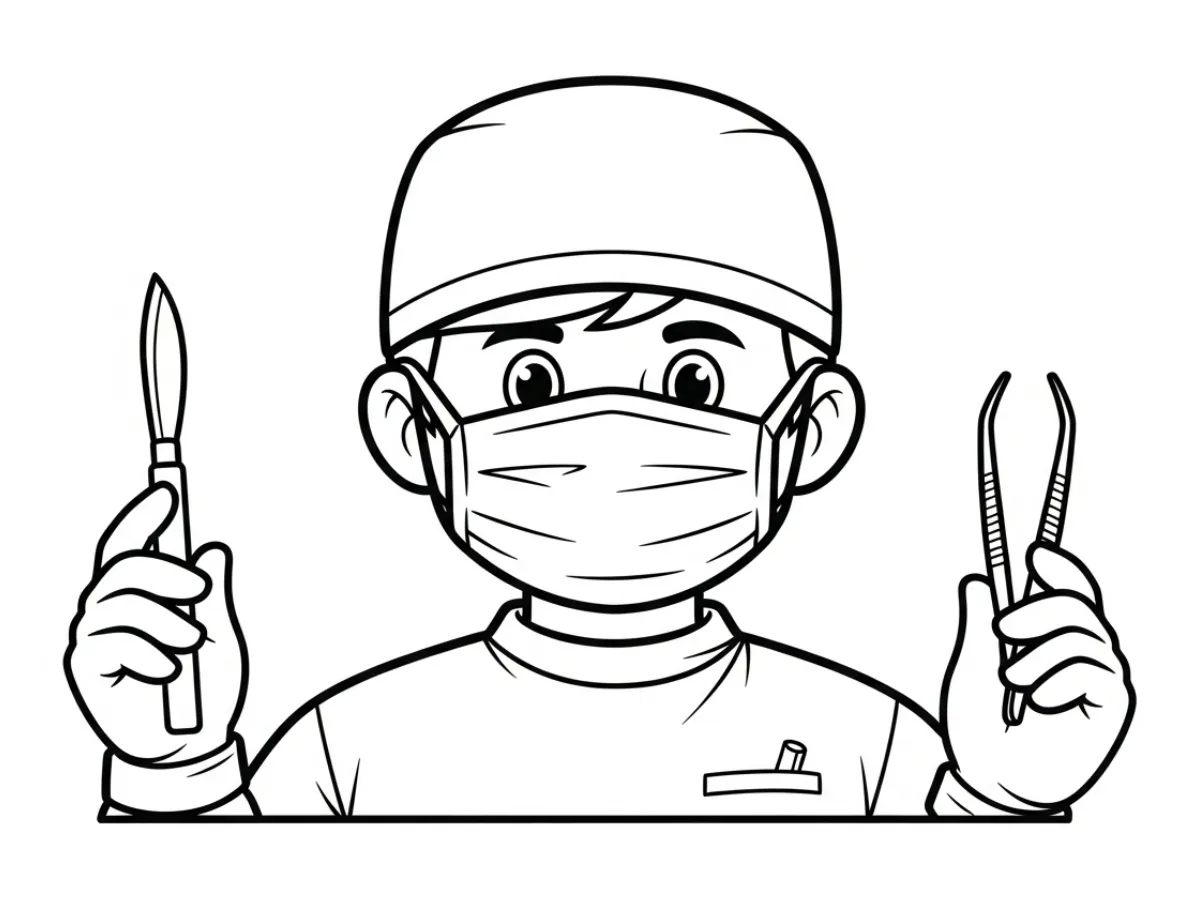 coloriage Médecin educatif pour enfant