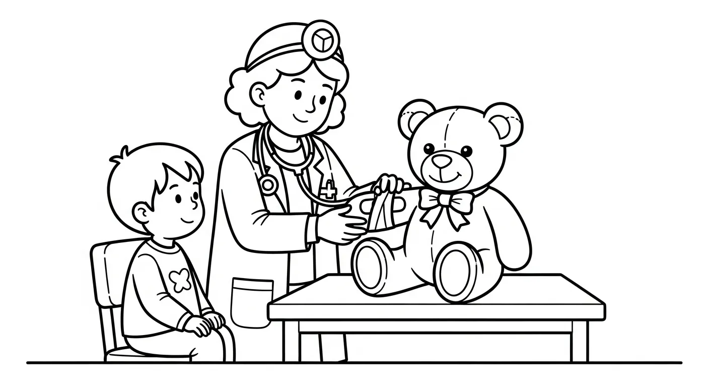 coloriage Médecin gratuit pour enfants 1