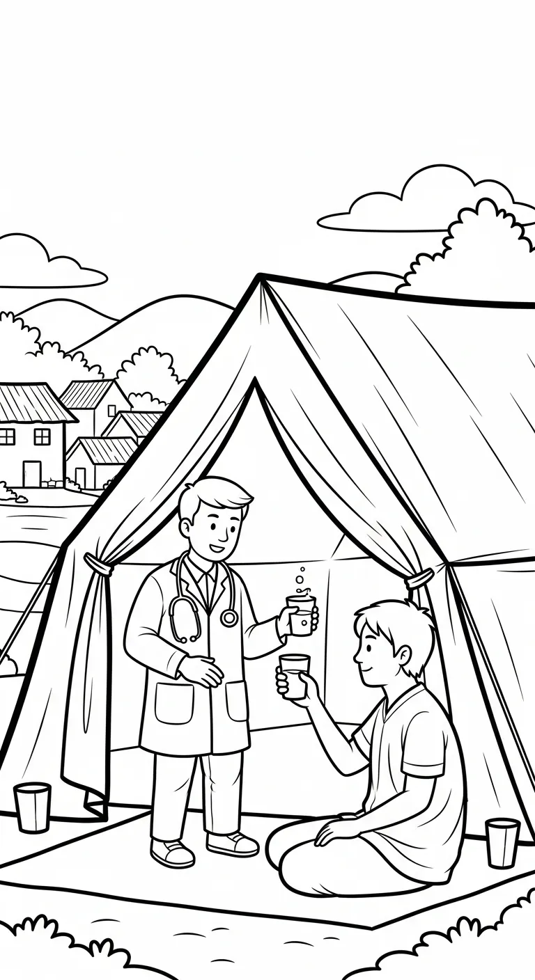 coloriage Médecin pour enfant de 7 ans