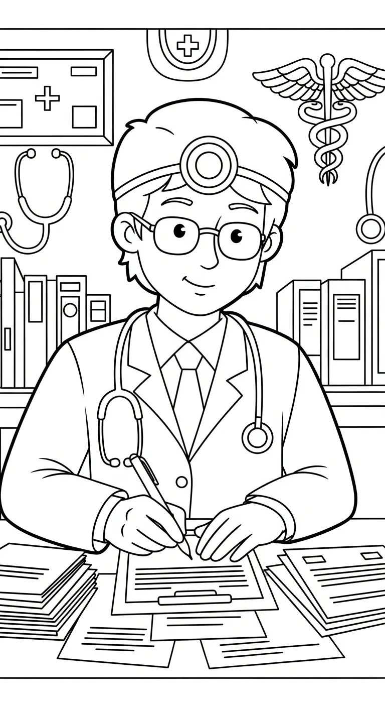 coloriage Médecin à imprimer pour enfant de 10 ans 1