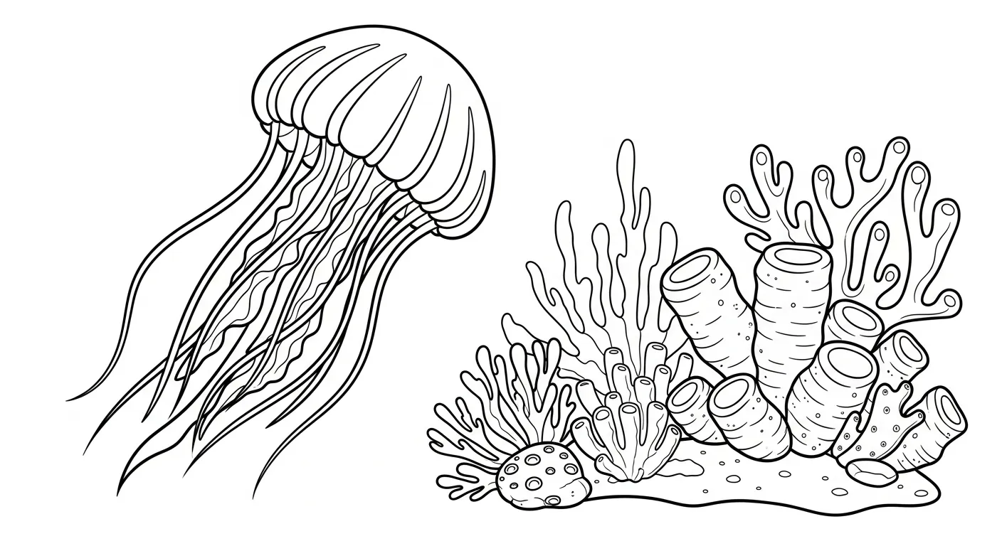 coloriage Méduse à imprimer pour enfant de 3 ans