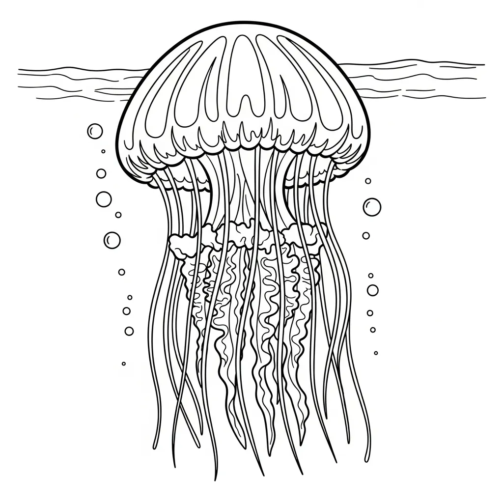 coloriage Méduse a imprimer