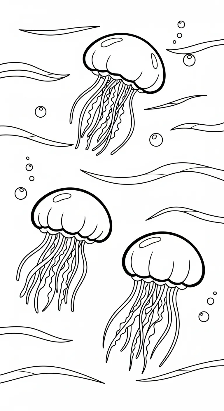 image pour coloriage Méduse enfant