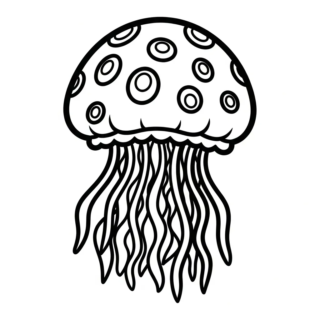 coloriage Méduse à imprimer pour enfant de 2 ans