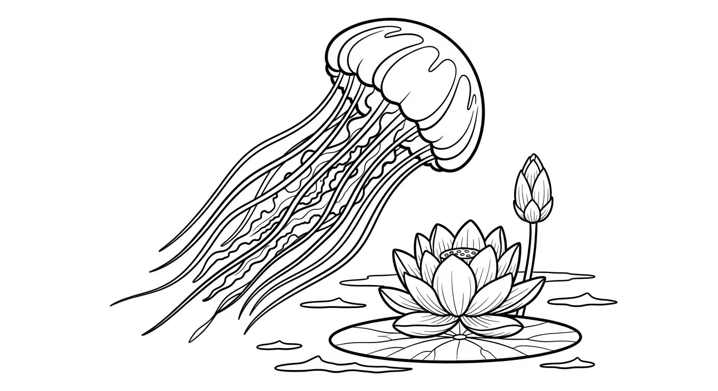 coloriage Méduse et découpage à imprimer