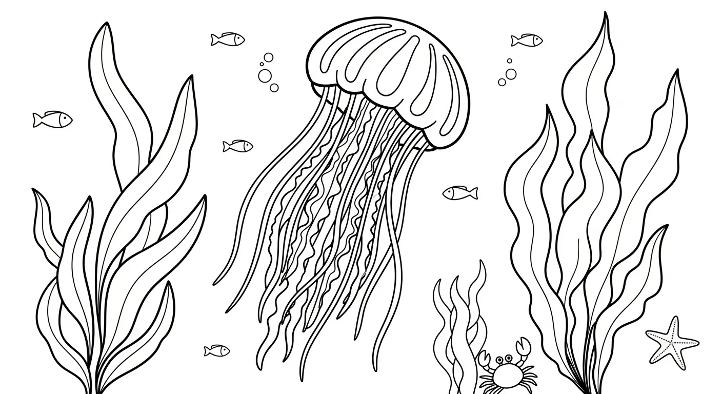 coloriage Méduse a imprimer pour enfant de 4 ans