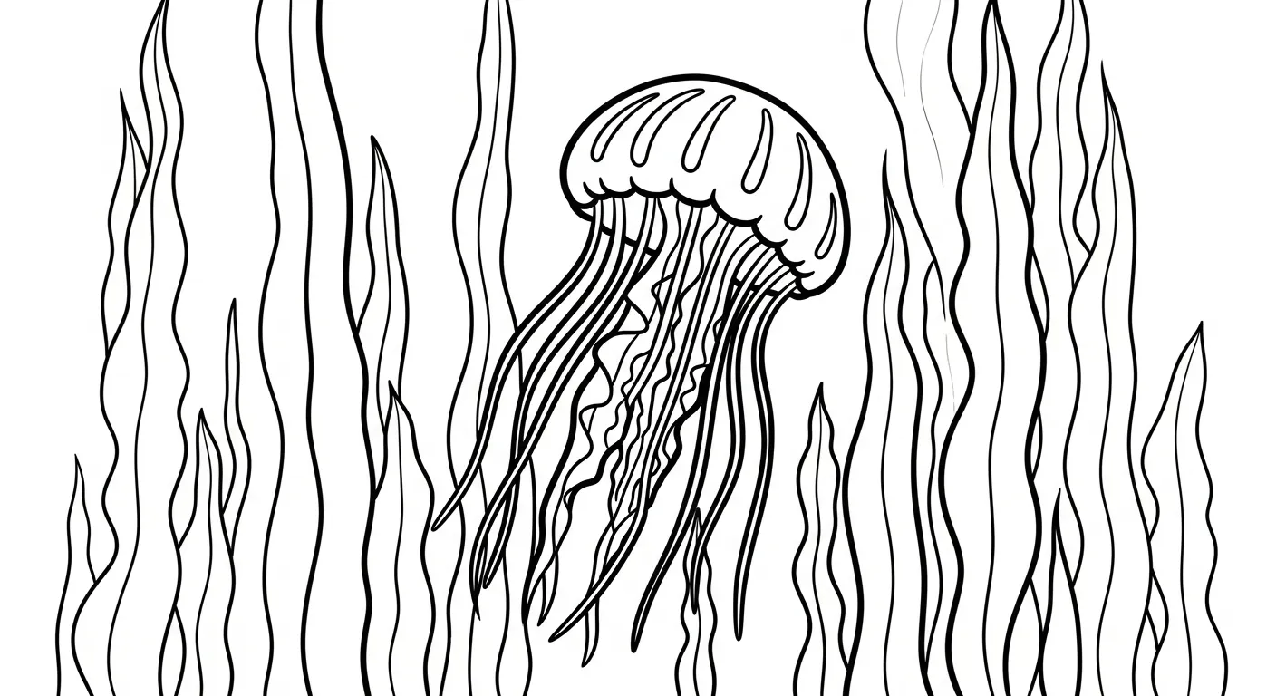 coloriage Méduse educatif pour enfant