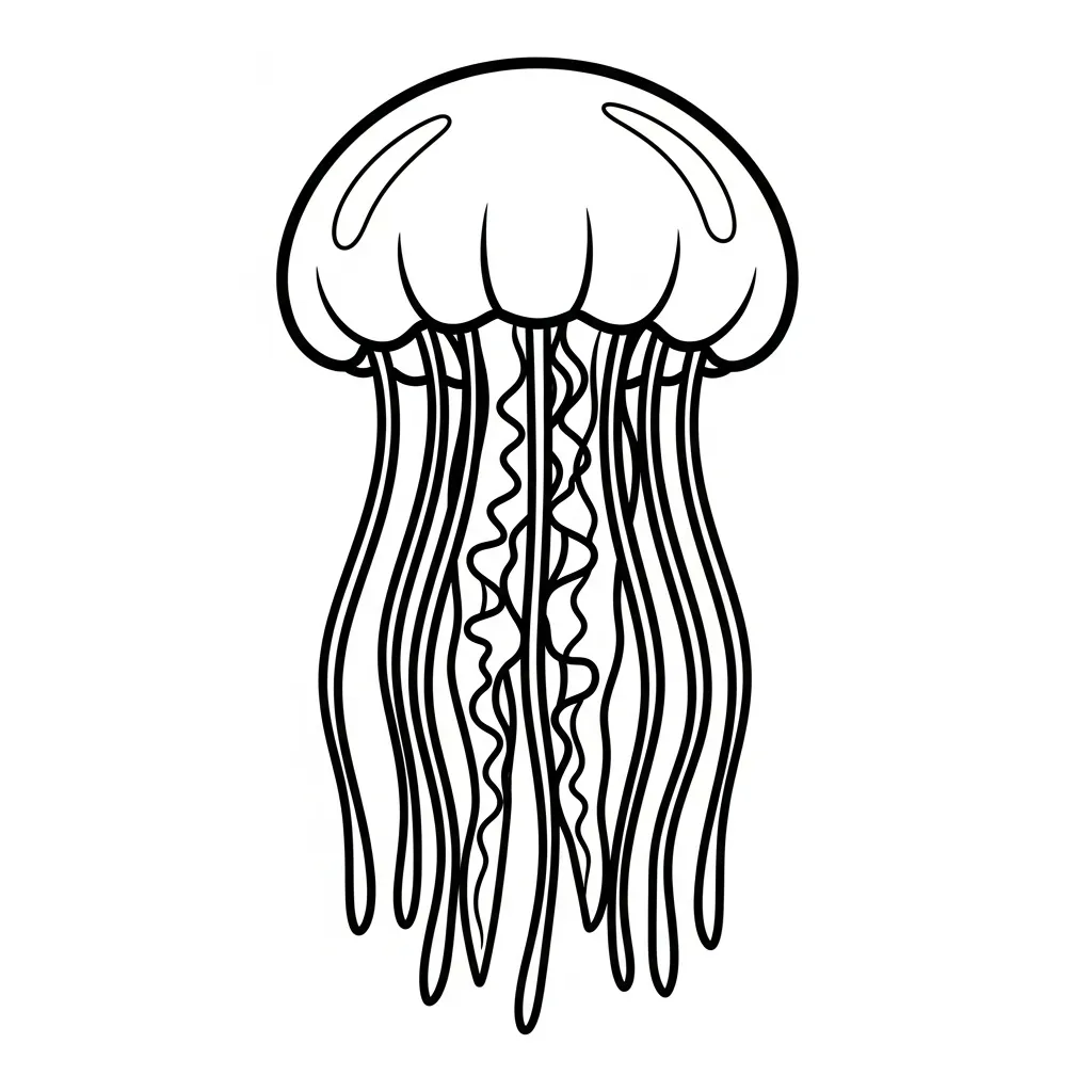 coloriage Méduse pour enfant de 4 ans