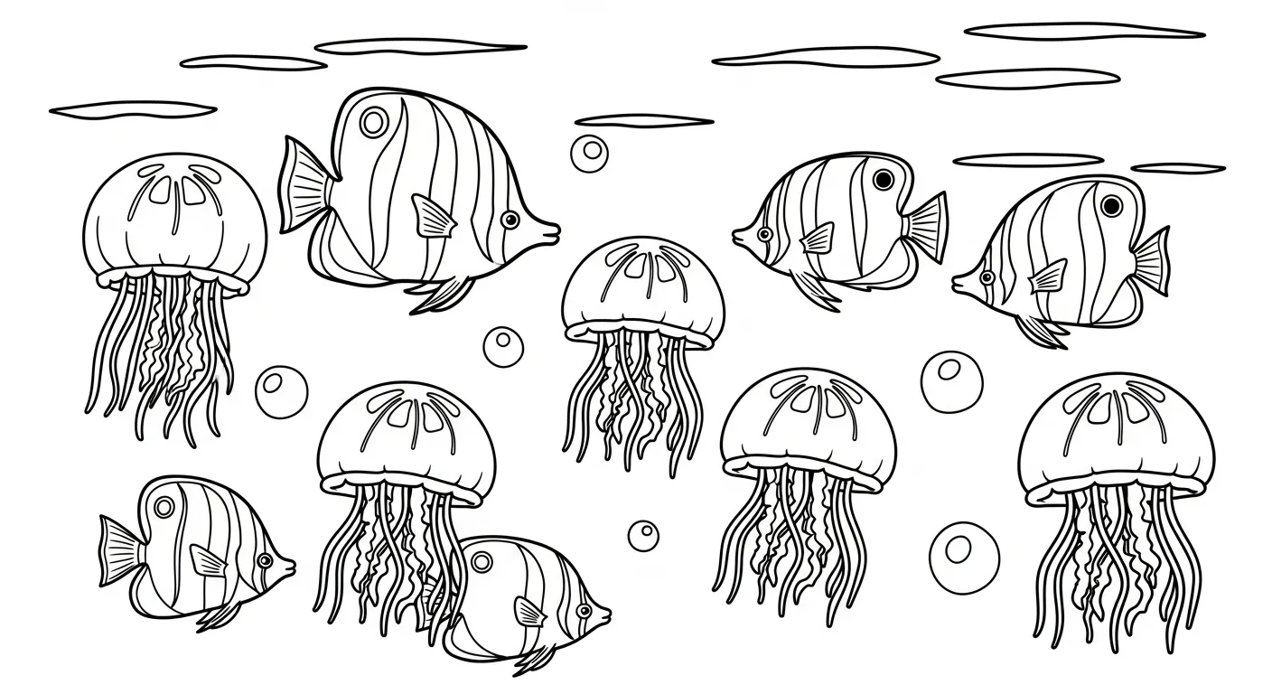 coloriage Méduse a dessiner en ligne