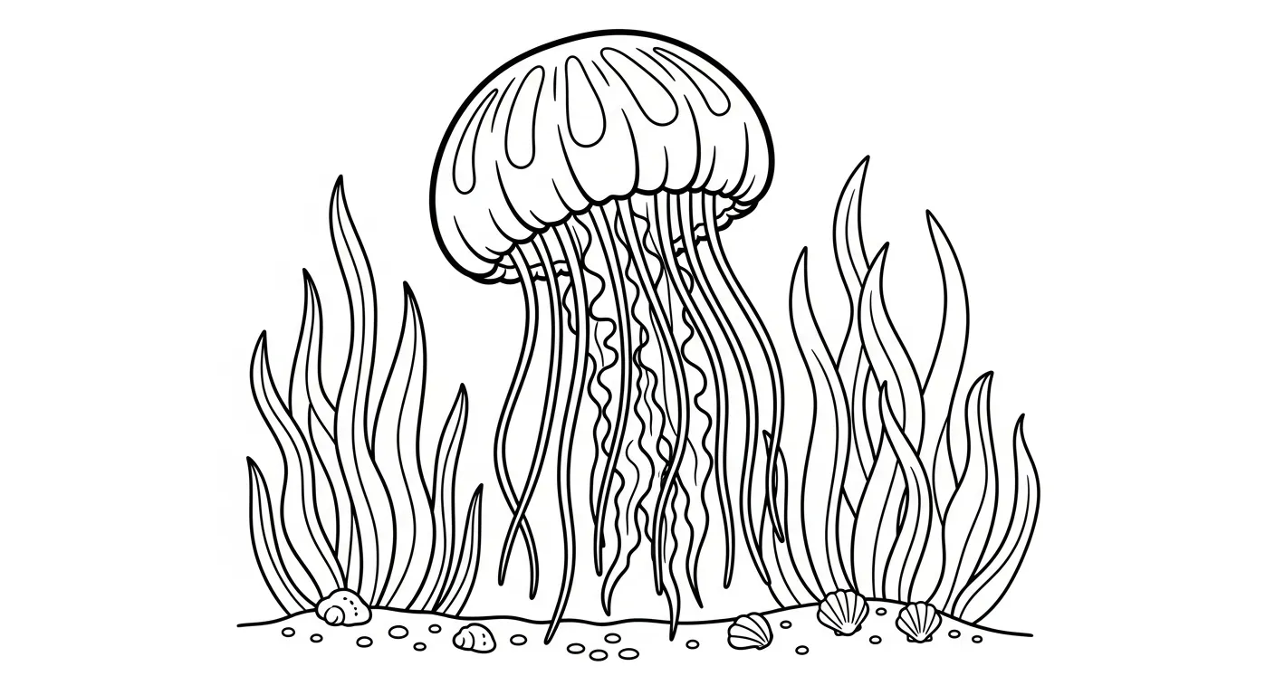 coloriage Méduse en ligne pour enfant