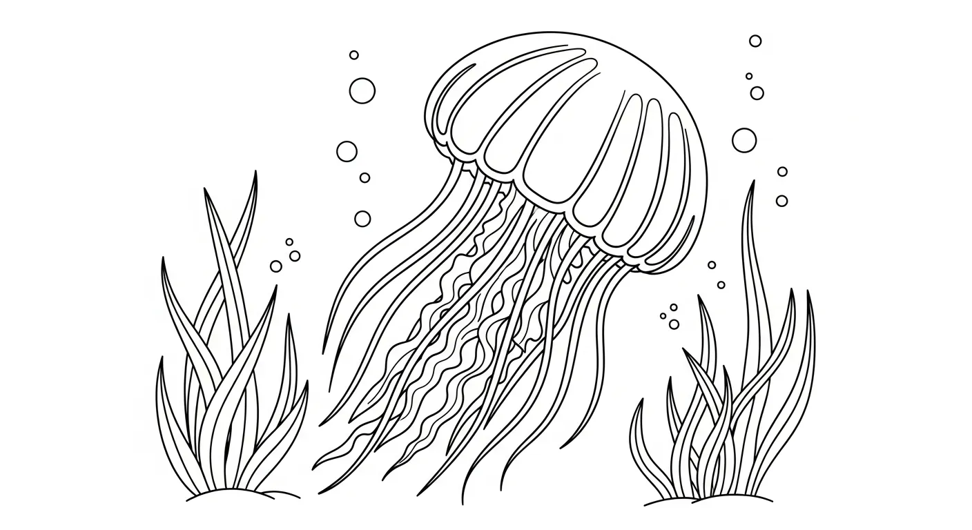 coloriage Méduse gratuit en ligne