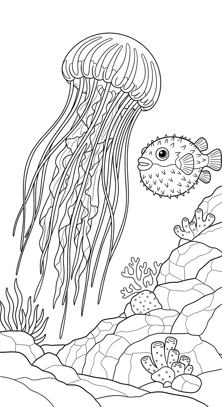 coloriage Méduse et dessin a imprimer