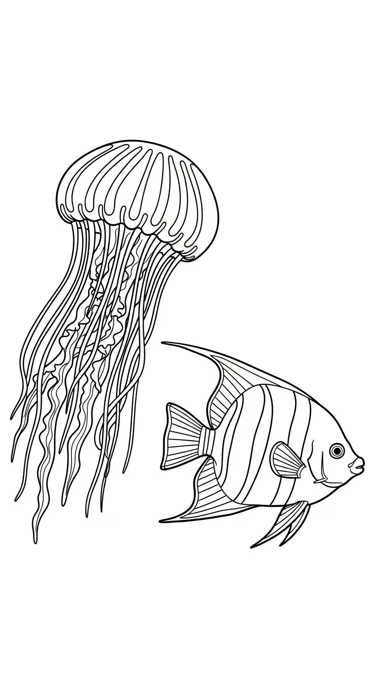 image de coloriage Méduse pour enfant