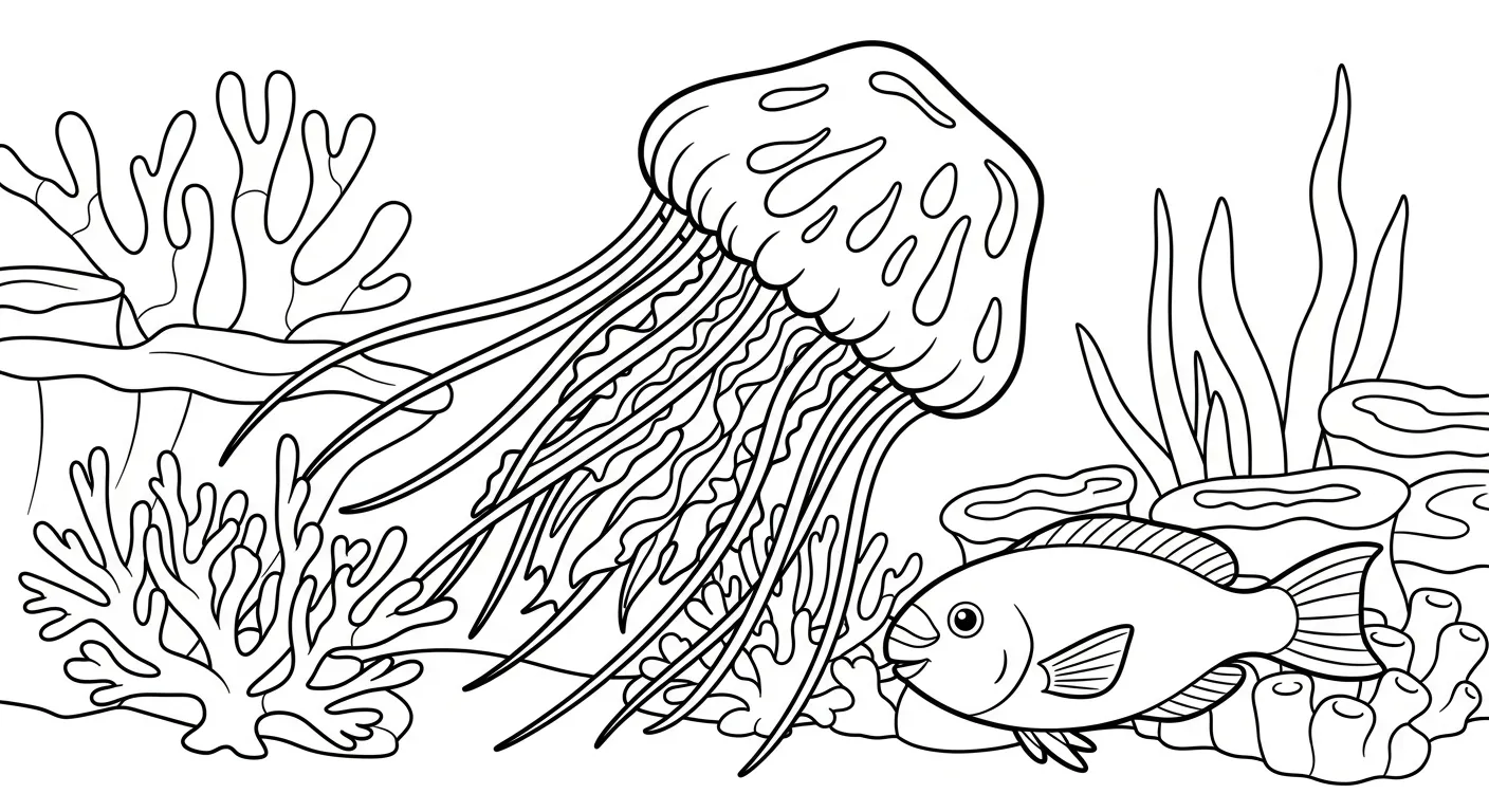 coloriage Méduse à imprimer pour enfant de 8 ans 1