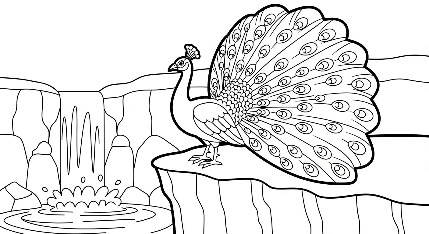 coloriage Paon et dessin a imprimer 2