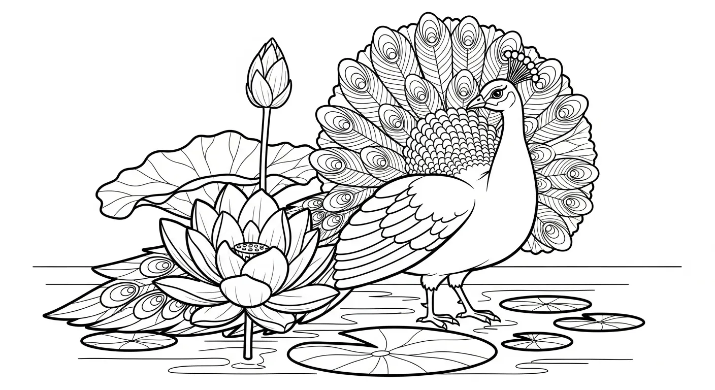 coloriage Paon à imprimer pour enfants