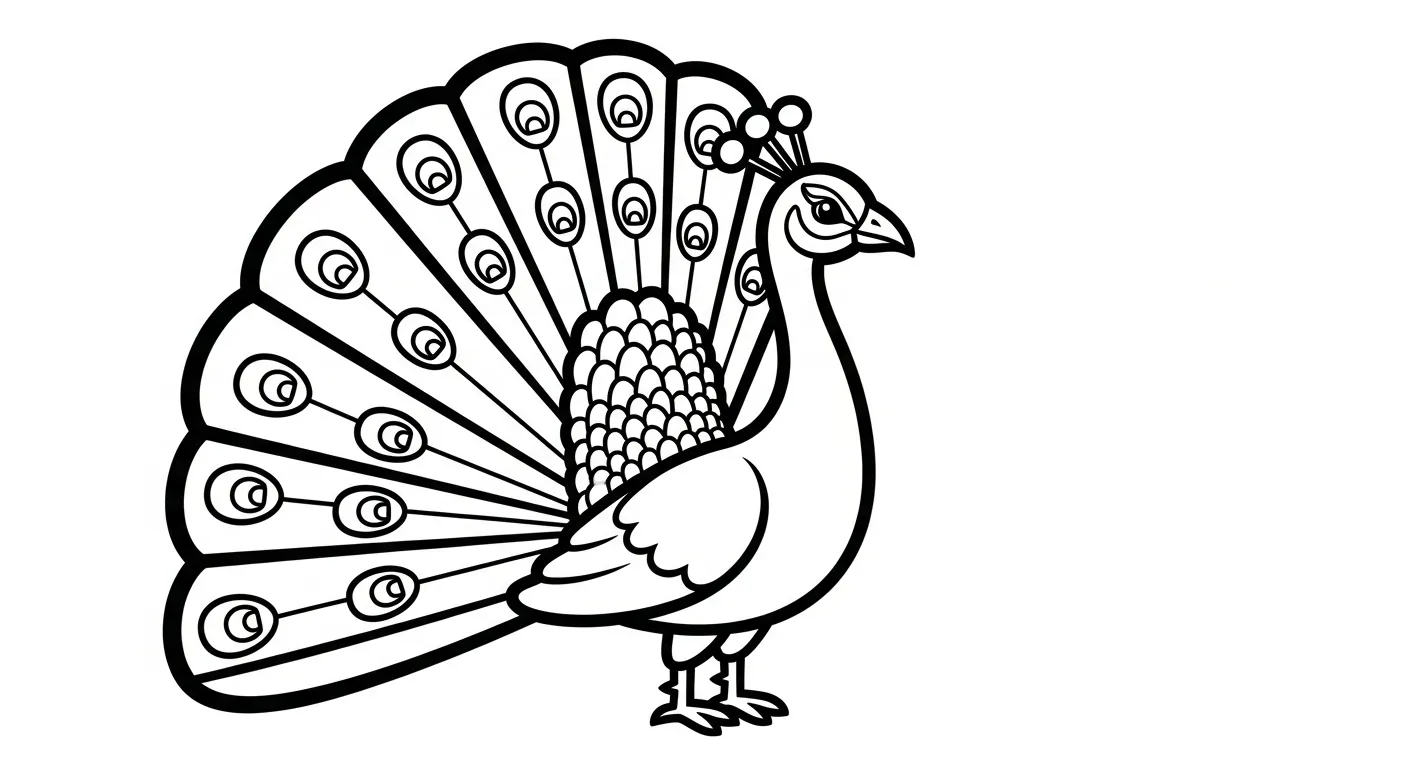 coloriage Paon pour enfant de 8 ans