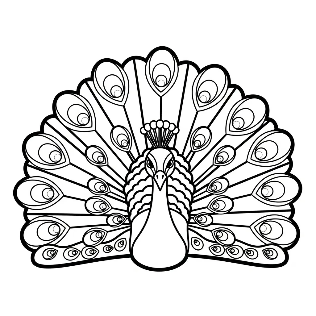 coloriage Paon pour enfant de à imprimer