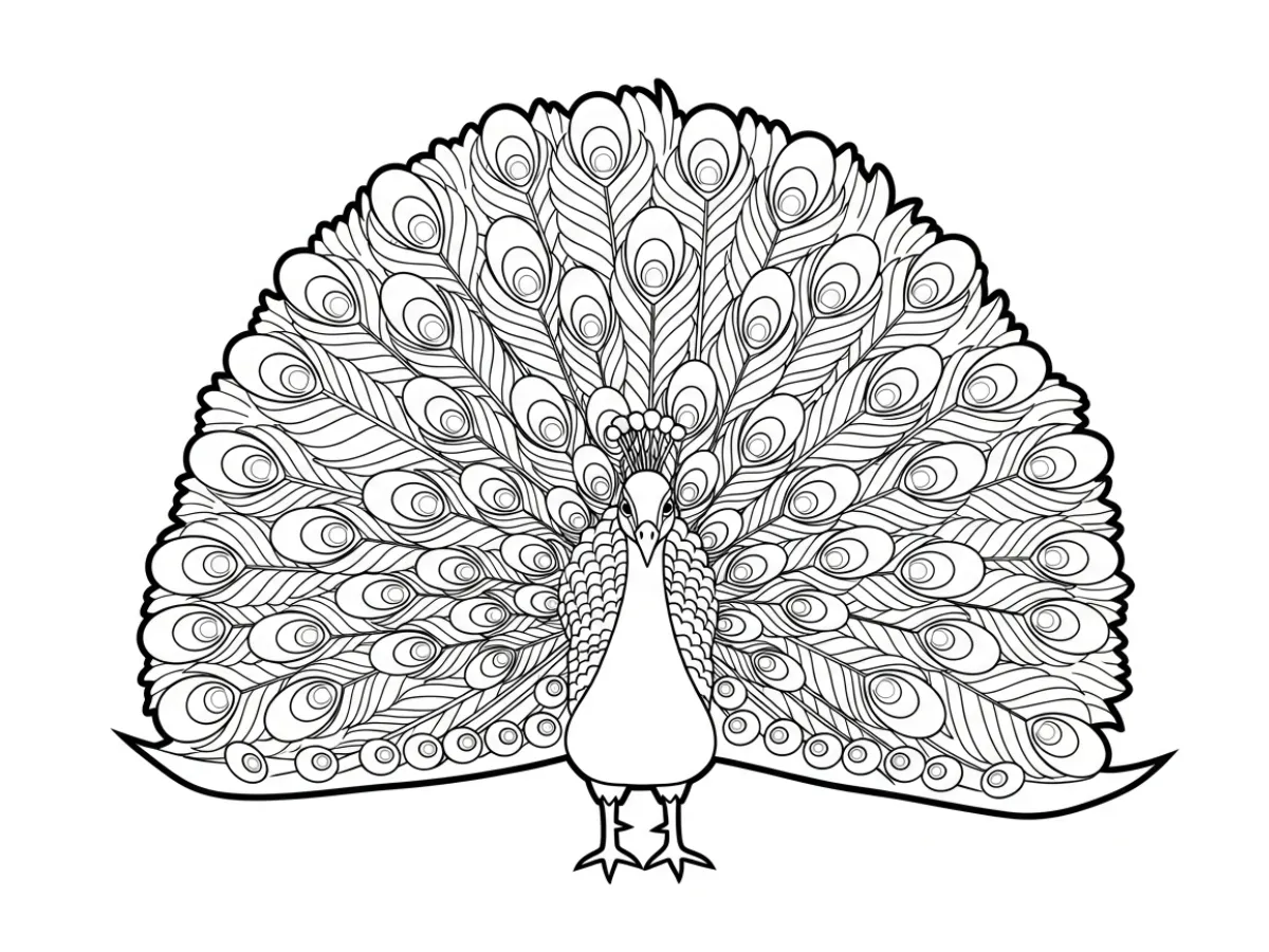 coloriage Paon et dessin a imprimer 3