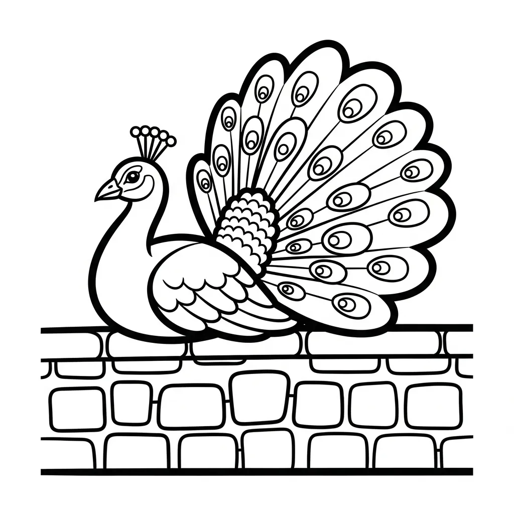 coloriage Paon et decoupage a imprimer gratuit