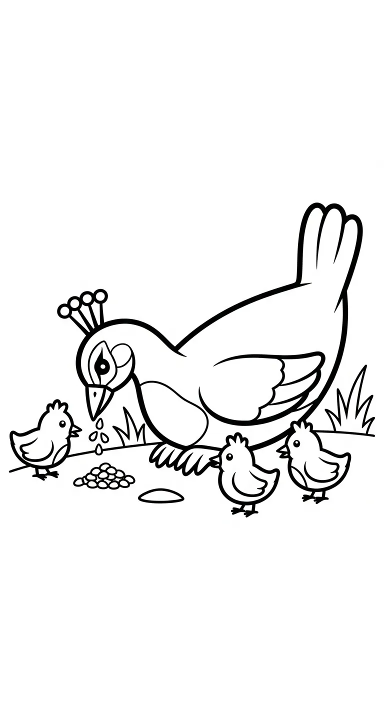 coloriage Paon de pour enfants