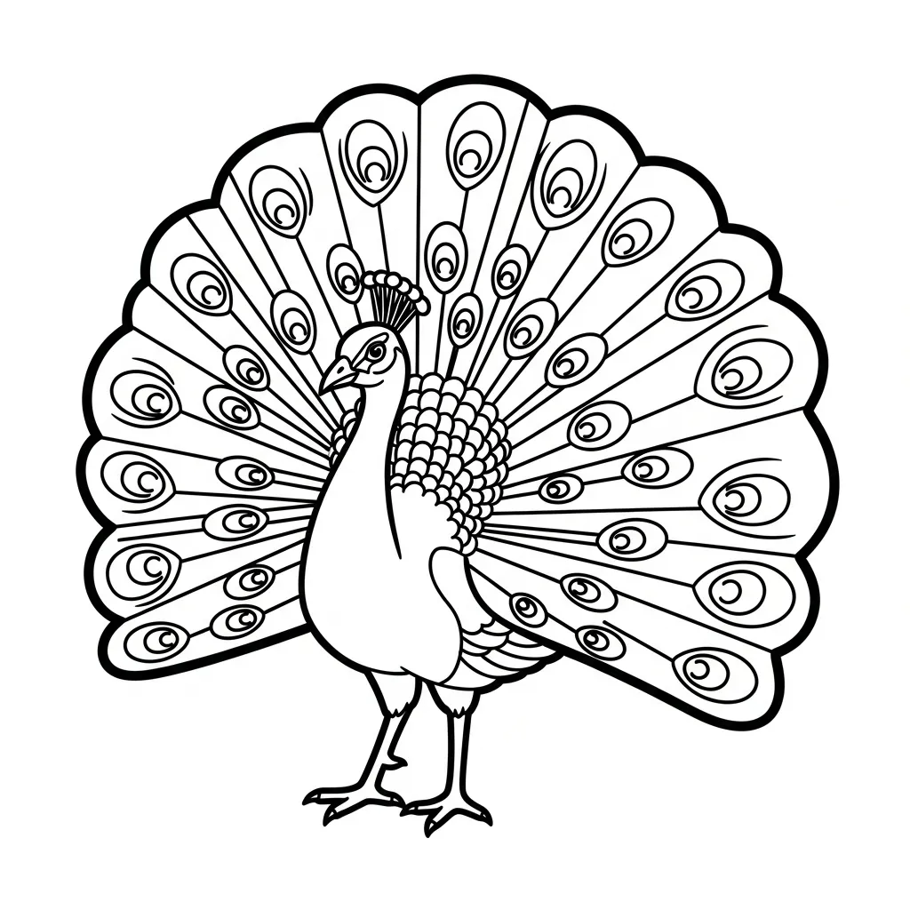 coloriage Paon pour enfant a imprimer gratuit