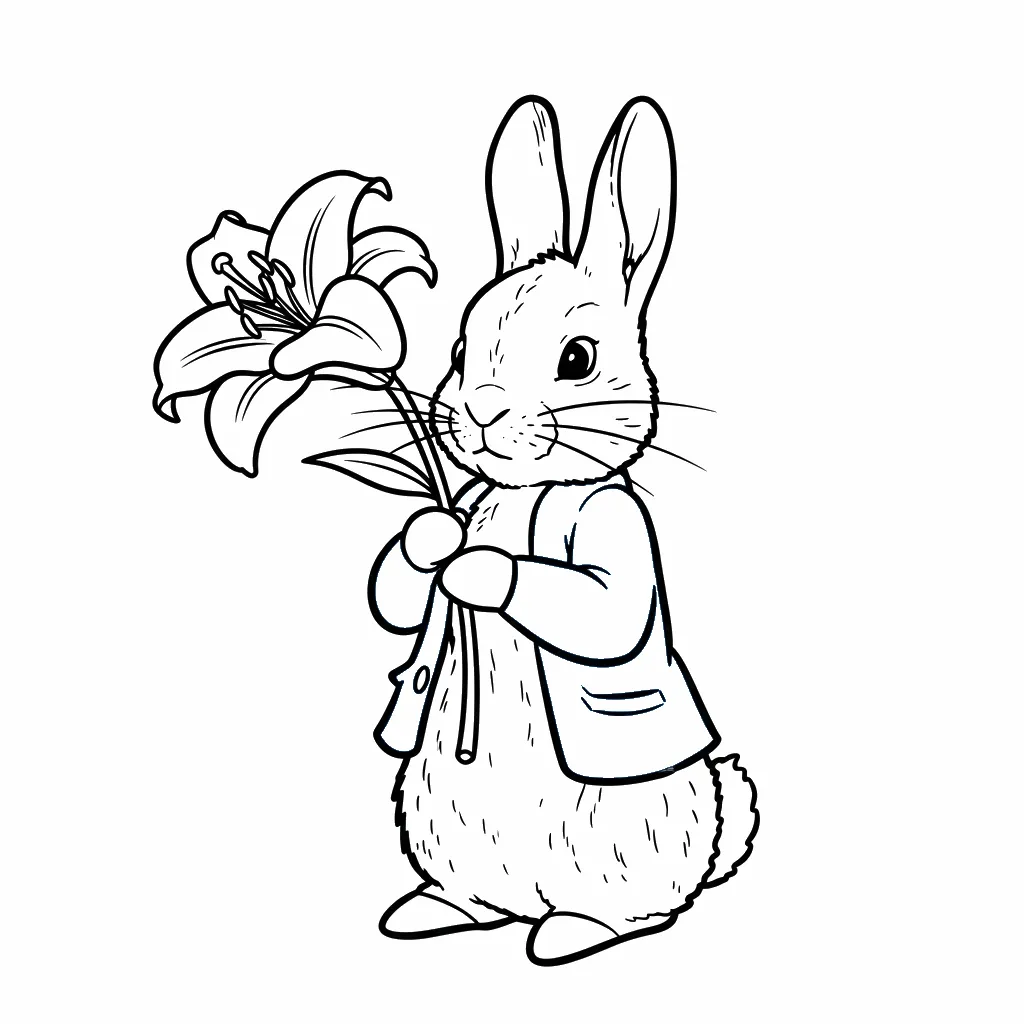 coloriage Peter Rabbit à imprimer pour enfant de 8 ans 1