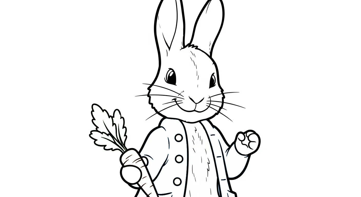 image pour coloriage Peter Rabbit enfant