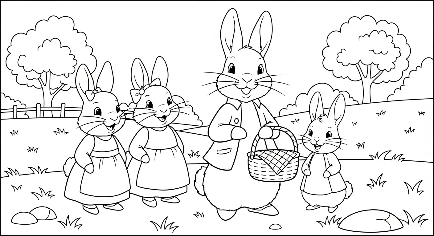 coloriage Peter Rabbit pour enfants a imprimer gratuit 1