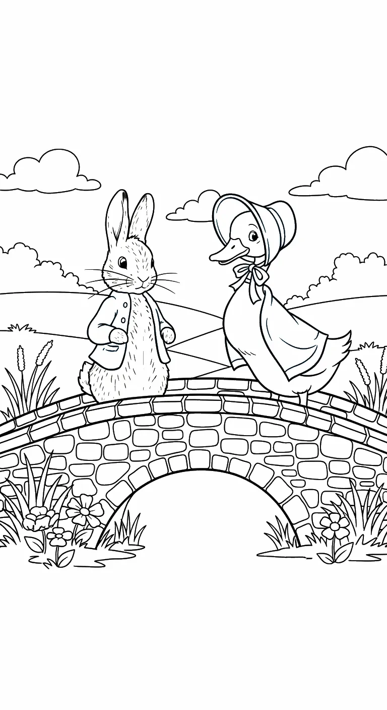 coloriage Peter Rabbit a imprimer pour enfant de 4 ans