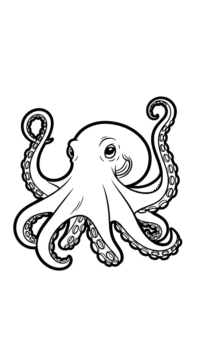 coloriage Pieuvre de pour enfants