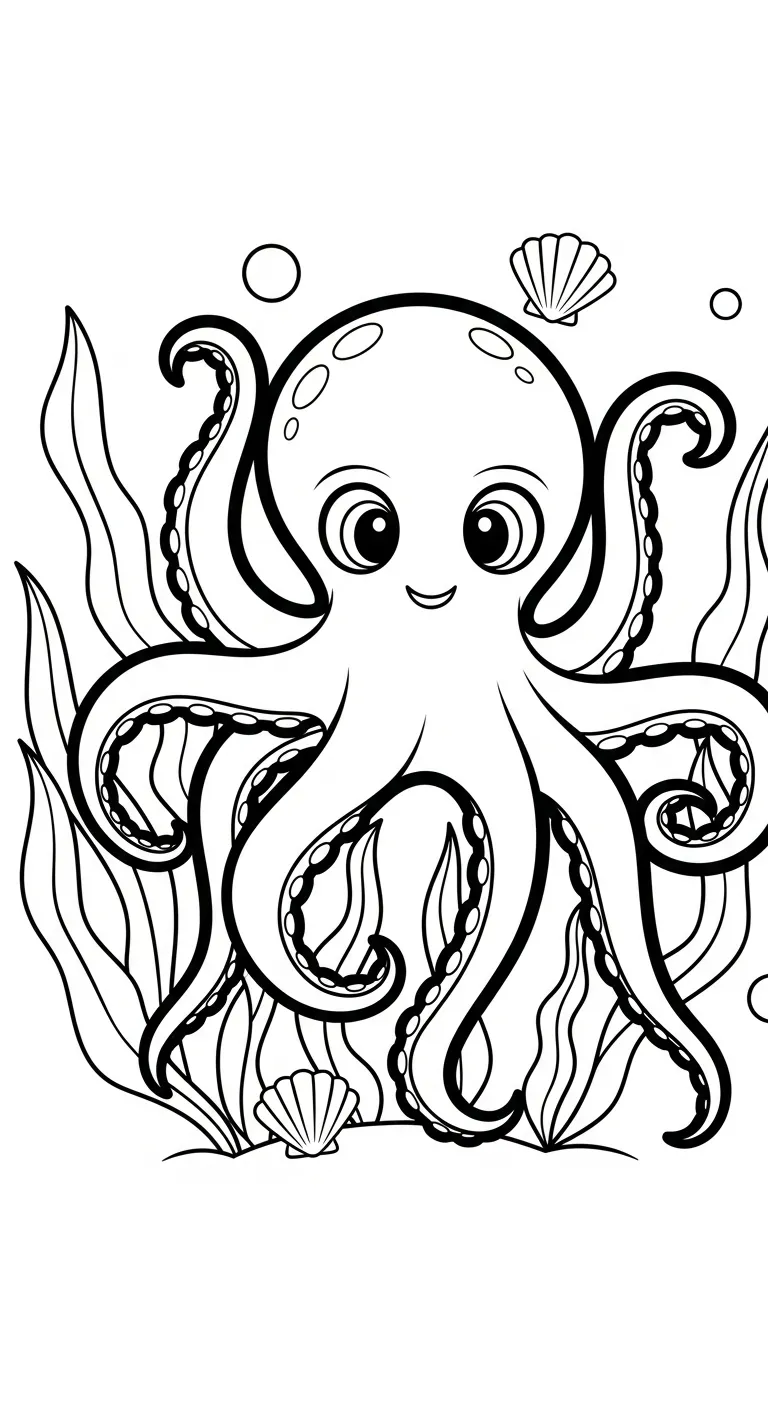 coloriage Pieuvre a dessiner et imprimer