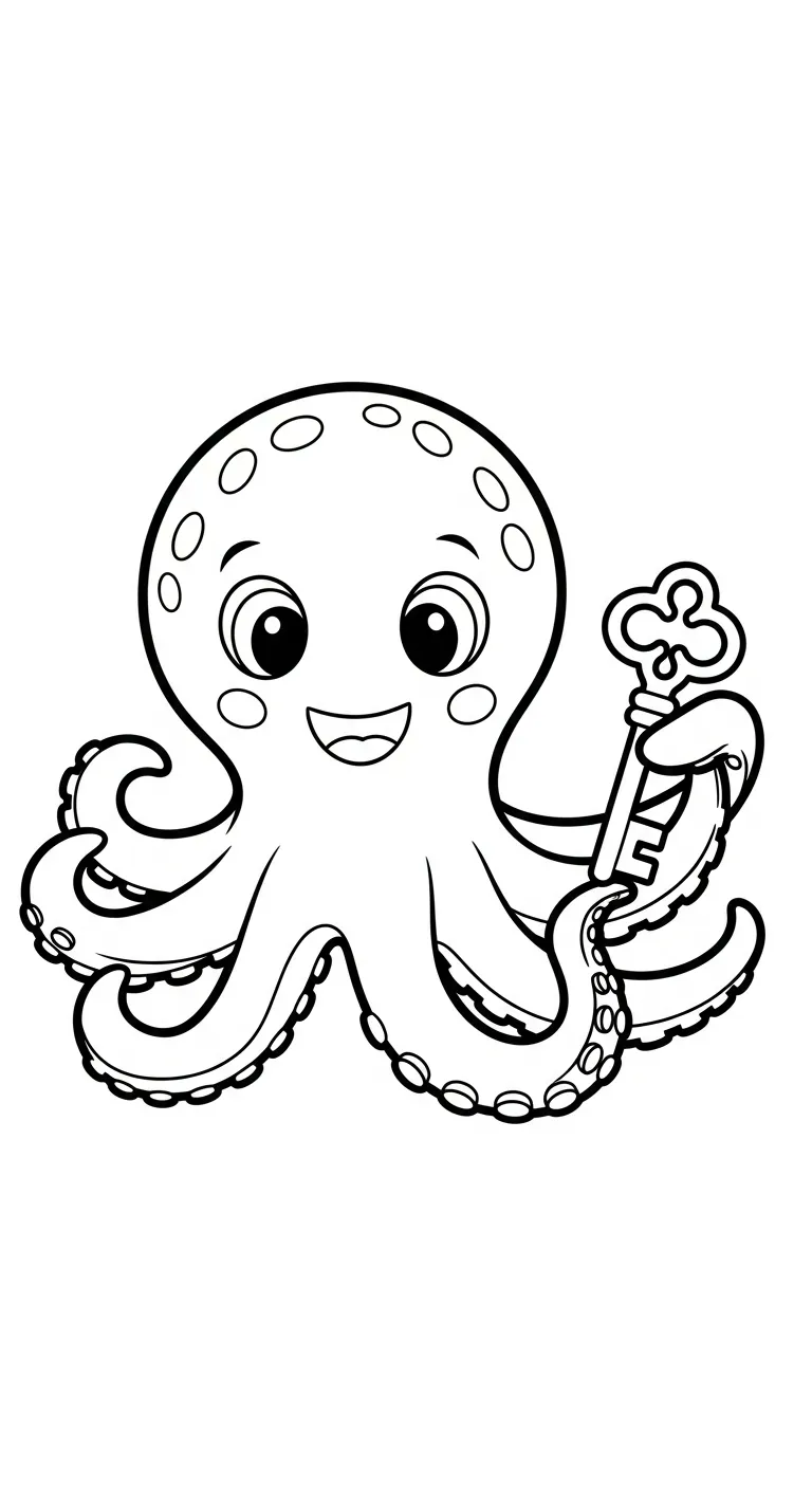 coloriage Pieuvre à imprimer pour enfant de 4 ans