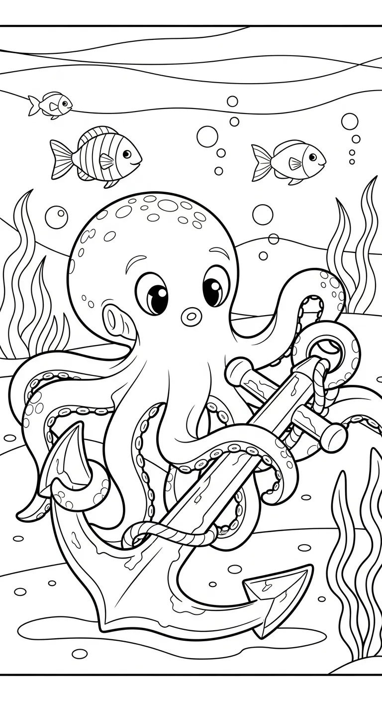 coloriage Pieuvre pour bebe a imprimer