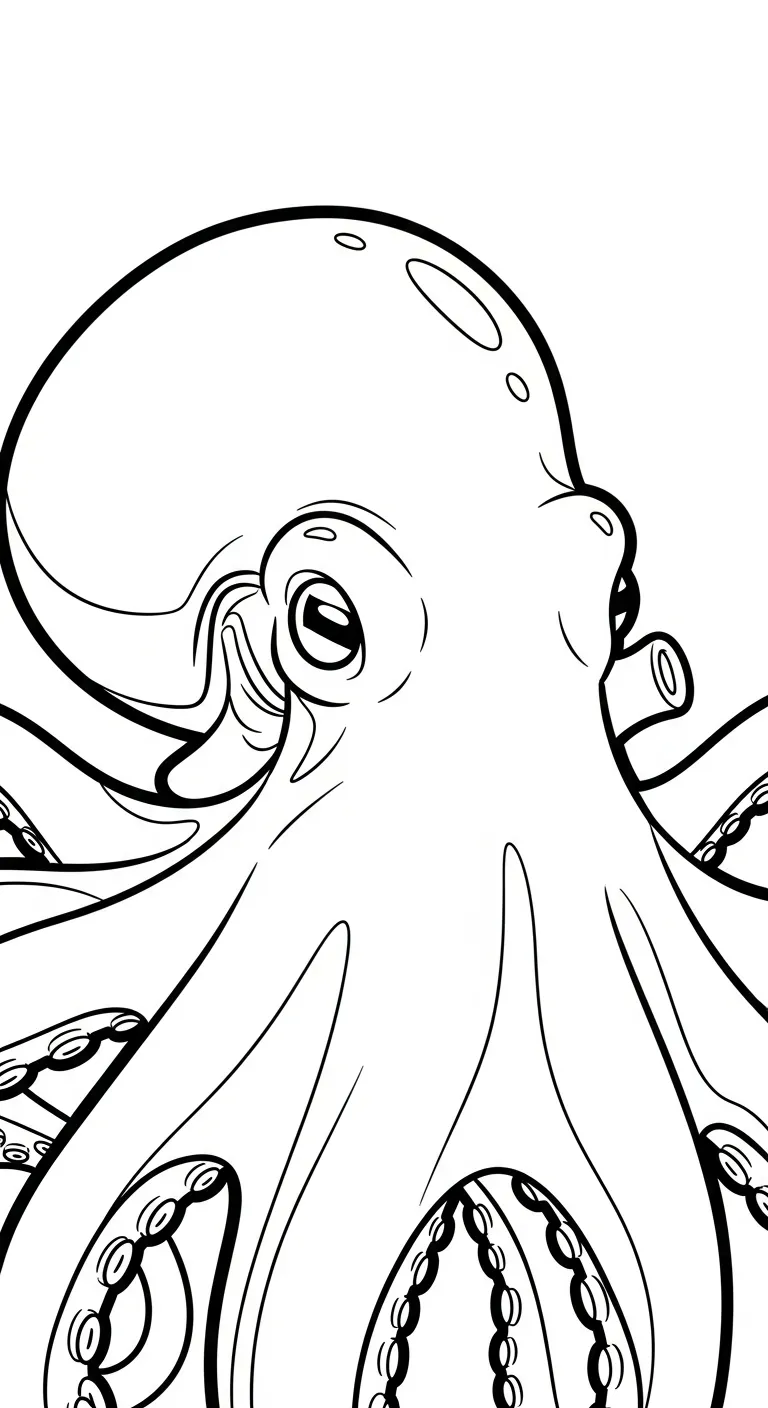 image pour coloriage Pieuvre enfant