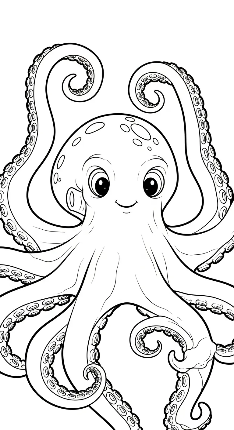 coloriage Pieuvre d'enfant a imprimer