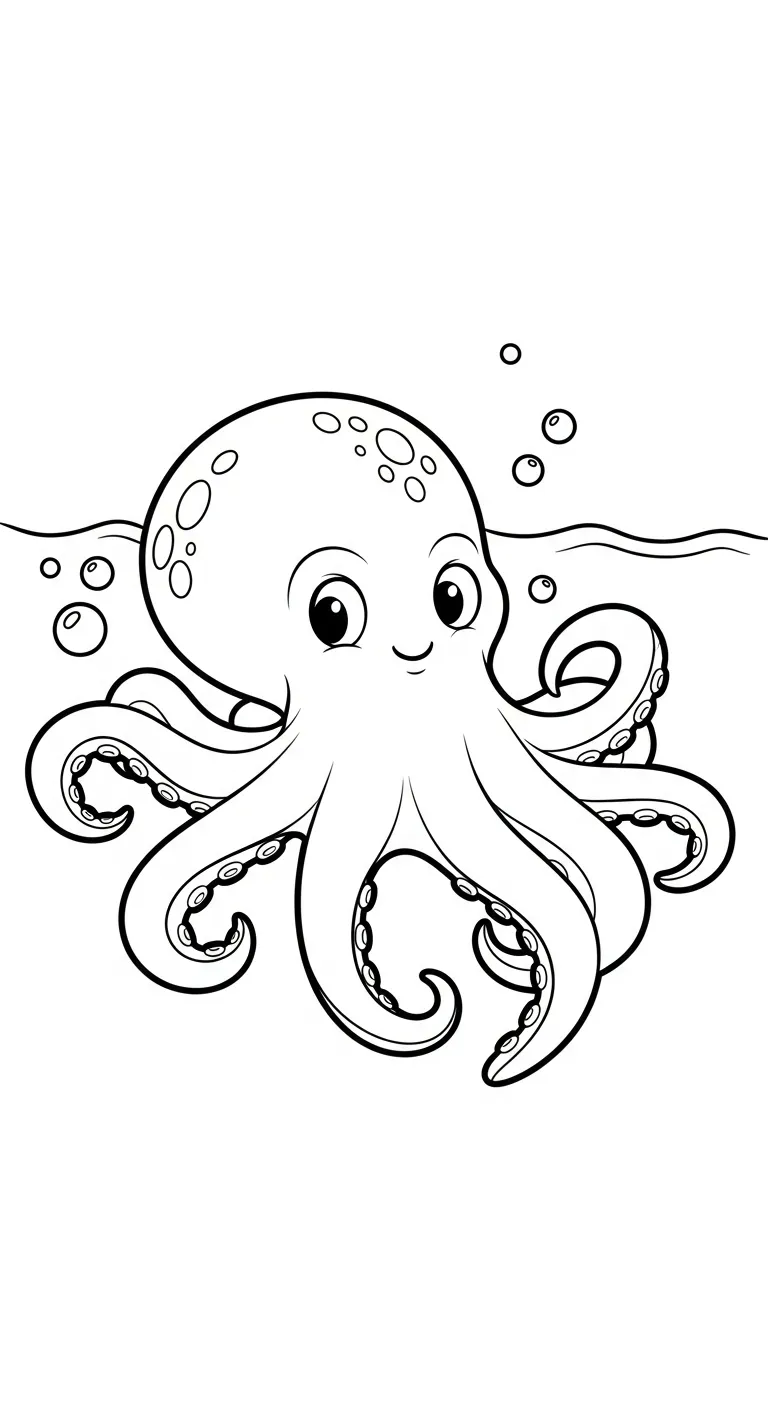 coloriage Pieuvre pour enfant à imprimer