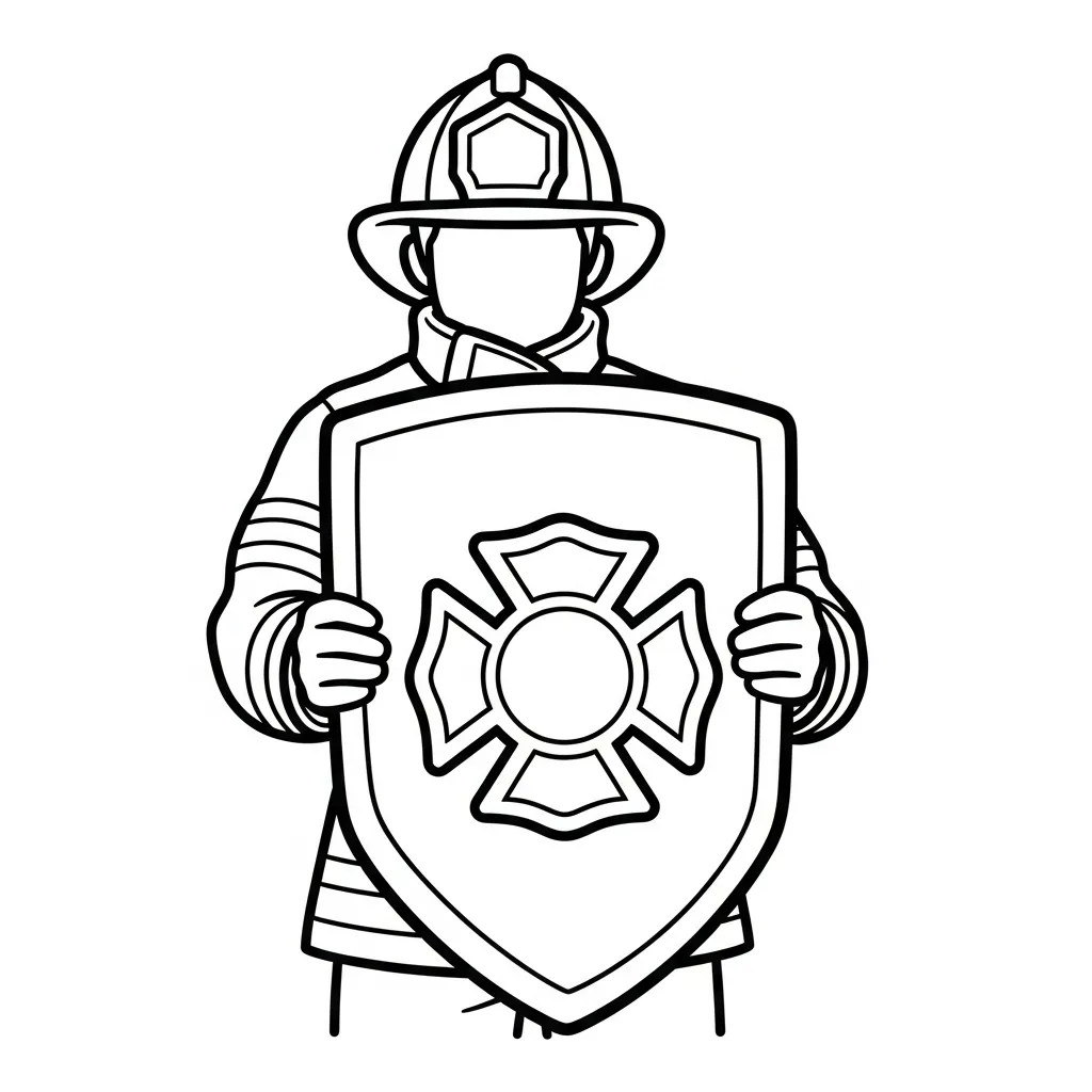 coloriage Pompier et decoupage a imprimer gratuit 1