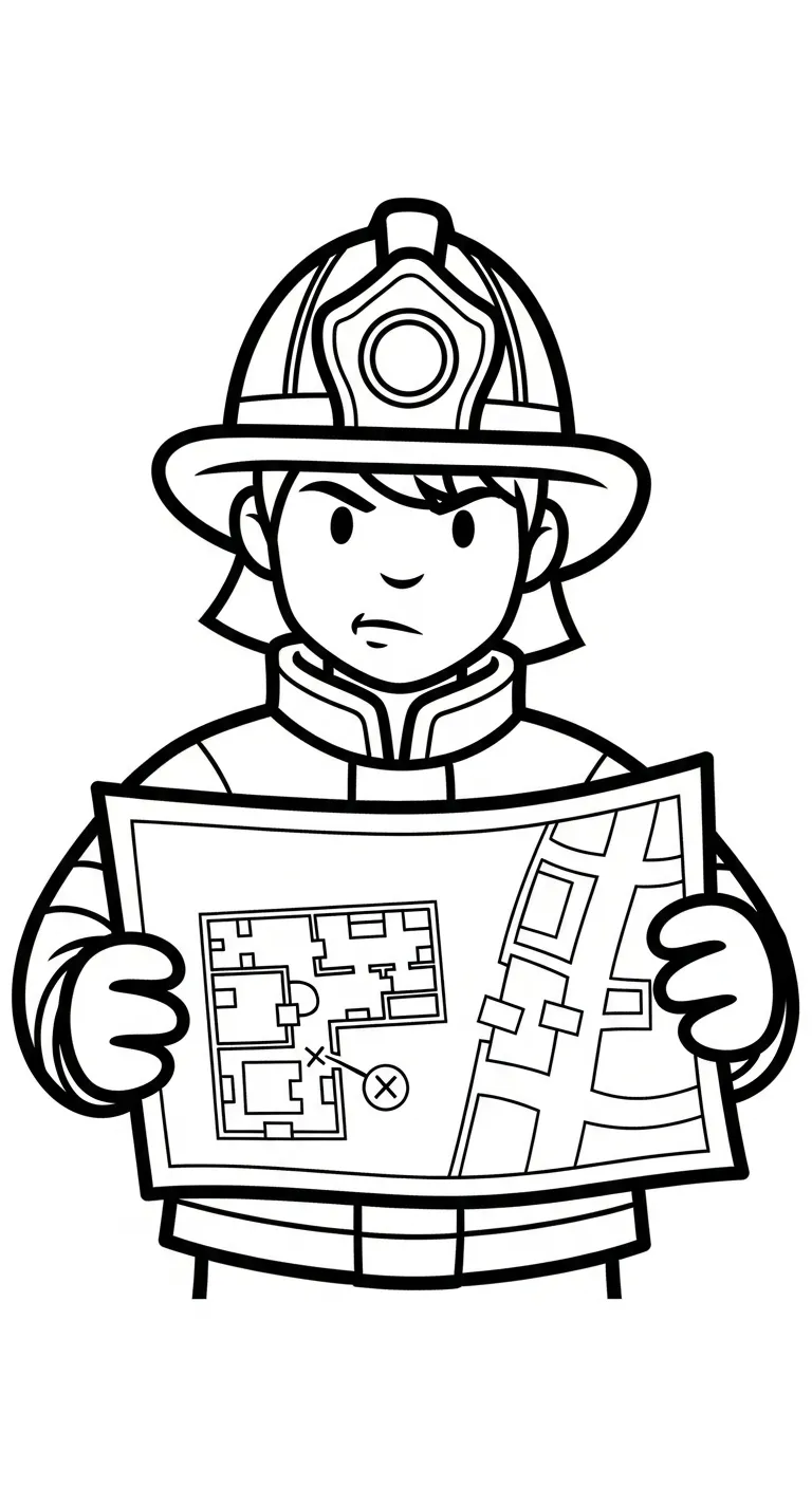 coloriage Pompier à imprimer pour enfant de 6 ans 1