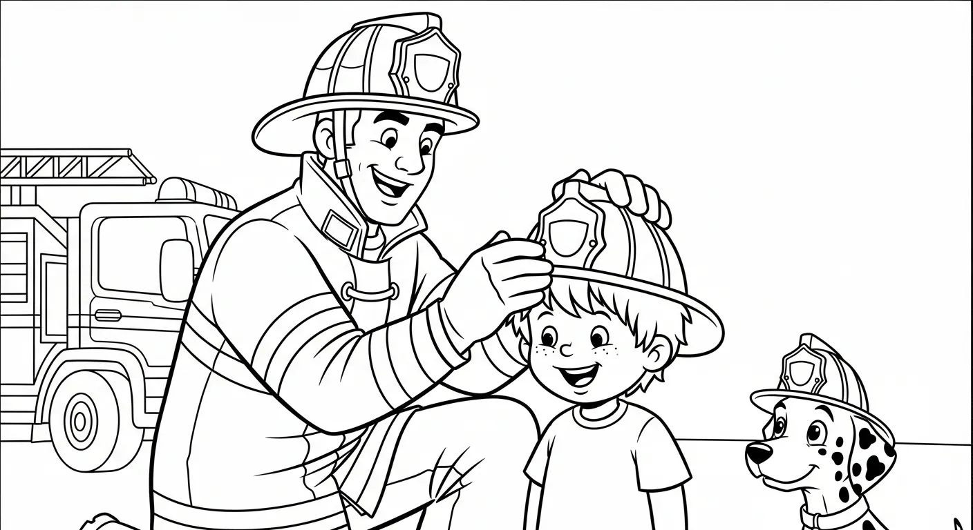 coloriage Pompier et dessin a imprimer 1