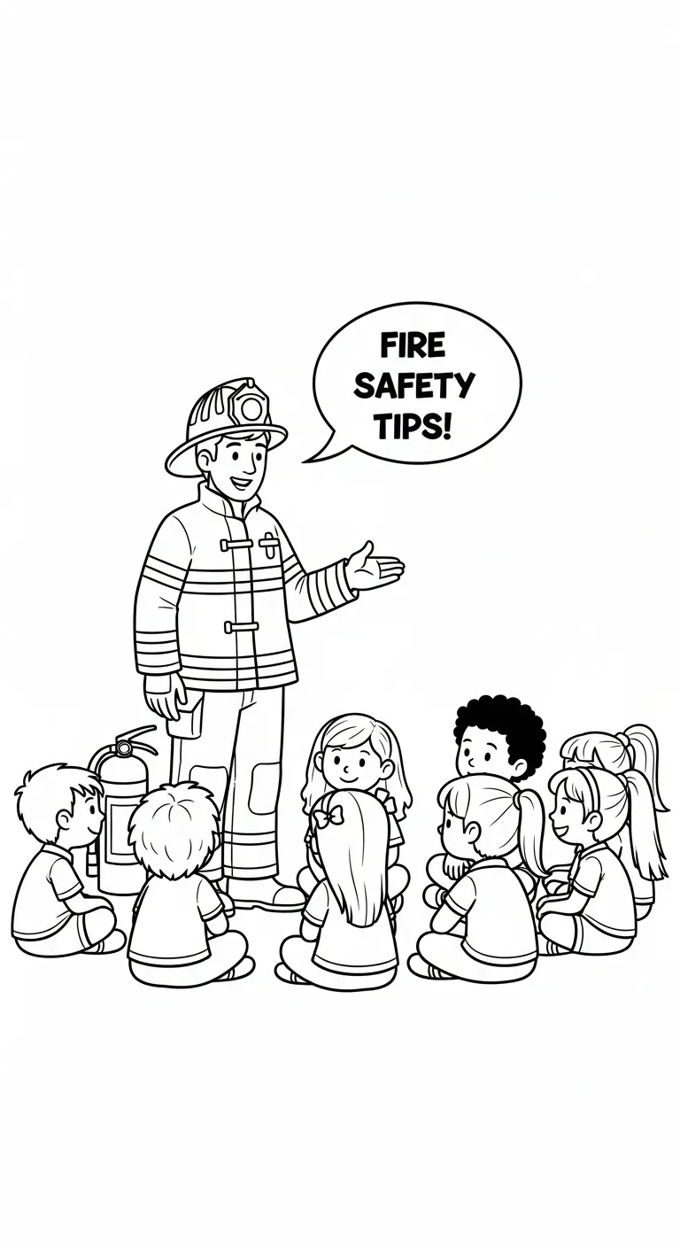 coloriage Pompier pour enfant de 6 ans